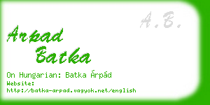 arpad batka business card